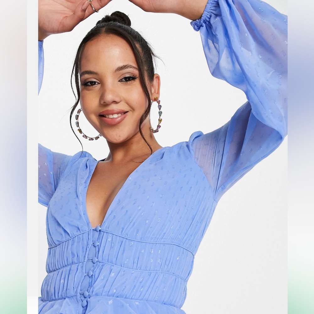 Asos Blue glittery dress perfect for party or baby shower